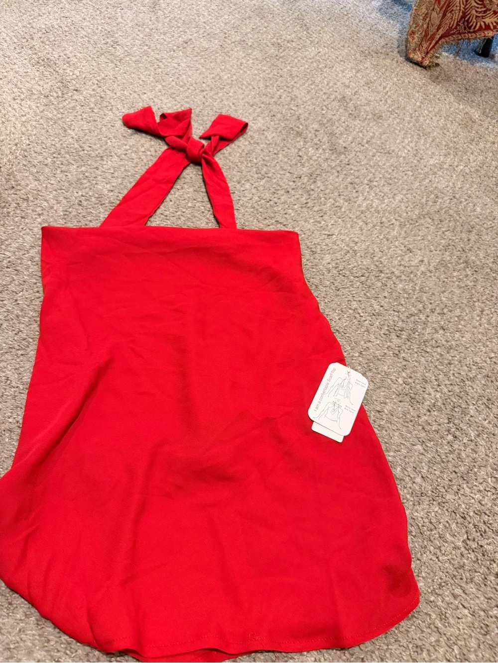 Women's Red Halter Tie-Back Blouse